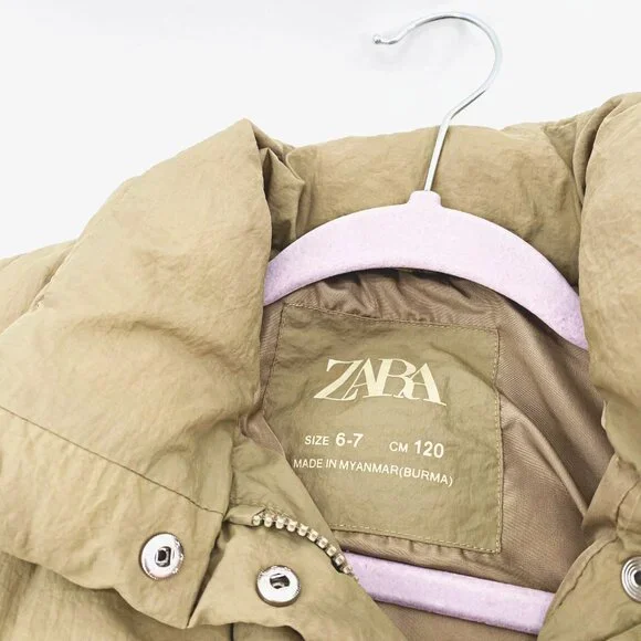 Girls' Zara Quilted Oversized Puffer Coat Sz 6-7 - Picture 8 of 9